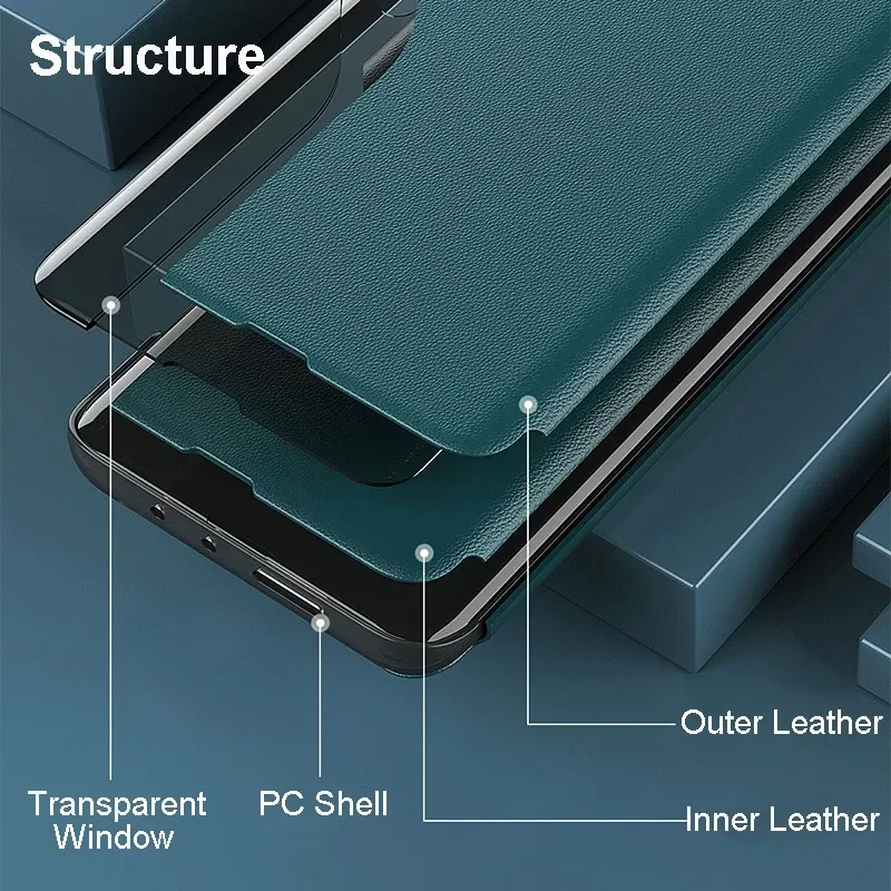 

Smart Window Display Flip Cover Case for OPPO Find X5 X3 Pro Phone Cases Business Style Shockproof Full Protection Housing
