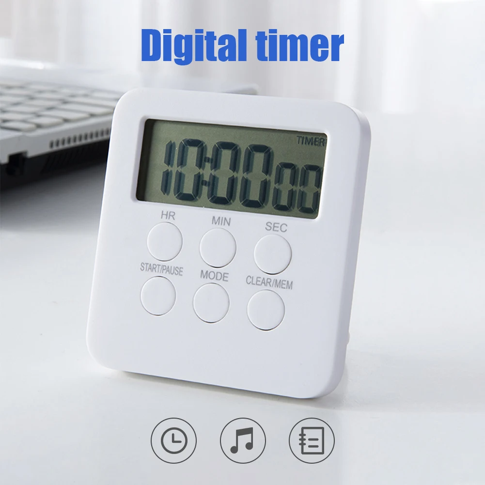 

Digital Timer with Silent Mode Count Up Down Timer or Clock Flash Alarm Alert Learn Time Management Tool for Home Kitchen
