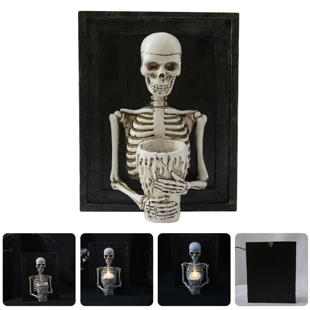 

Dining Table Spooky Candlesticks Resin Framed Holder Holders Halloween Tealight Home Party Wall