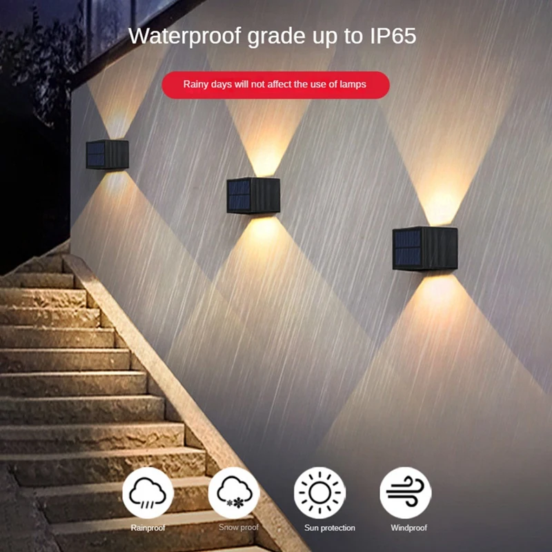 

Waterproof Solar Outdoor Ambient Lighting Porch Lights Garden Lights Outdoor Wall Lamp 13X8.5X7cm