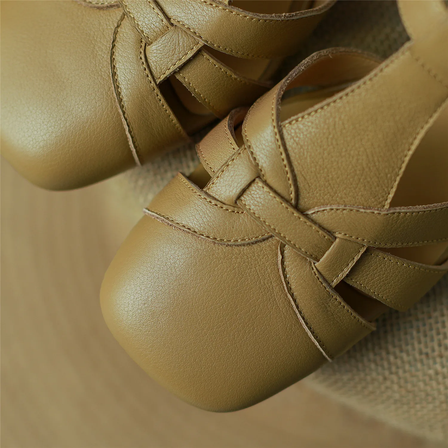 Women Sandals 2023 Summer New Luxury Genuine Cow Leather High Block Heel Buckle Pure Handmade Quality Casual Shoes Big Size 42