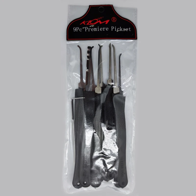 

Klom Locksmith Repair Tools 9 Piece Set with Transparent Practice Tool Lock