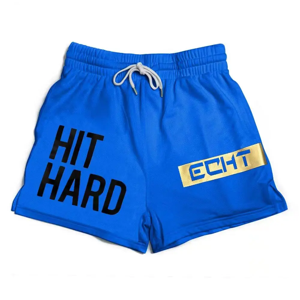 

2022 Men Fitness Bodybuilding Shorts Man Summer Gyms Workout Male Breathable Mesh Quick Dry Sportswear Jogger Beach Short Pants