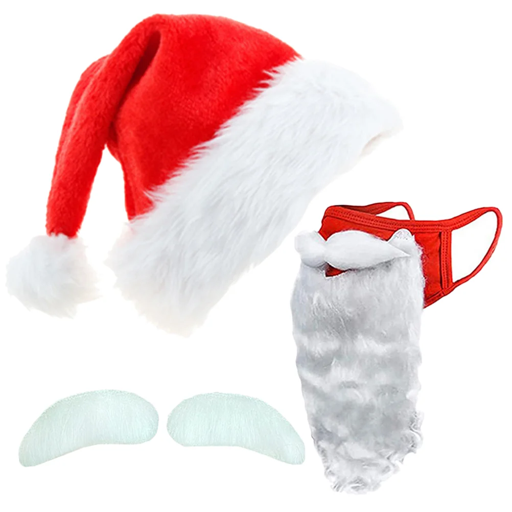 

Christmas Suit Santa Claus Accessories Cosplay Outfits Hat Fake Eyebrow Accessory Polyester Fancy Dress Costume Child Mask