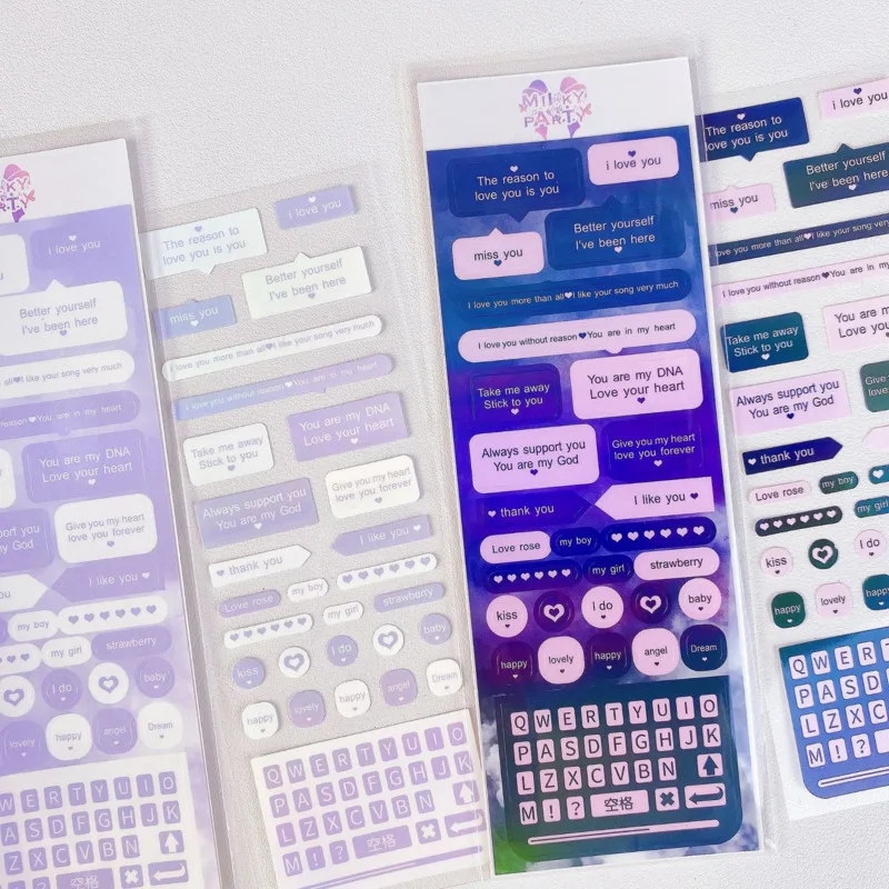 

Ins Chat Box Text Conversation Cute Stickers Laser DIY Scrapbooking Collage Photo Stationery Decorative Sticker Waterproof