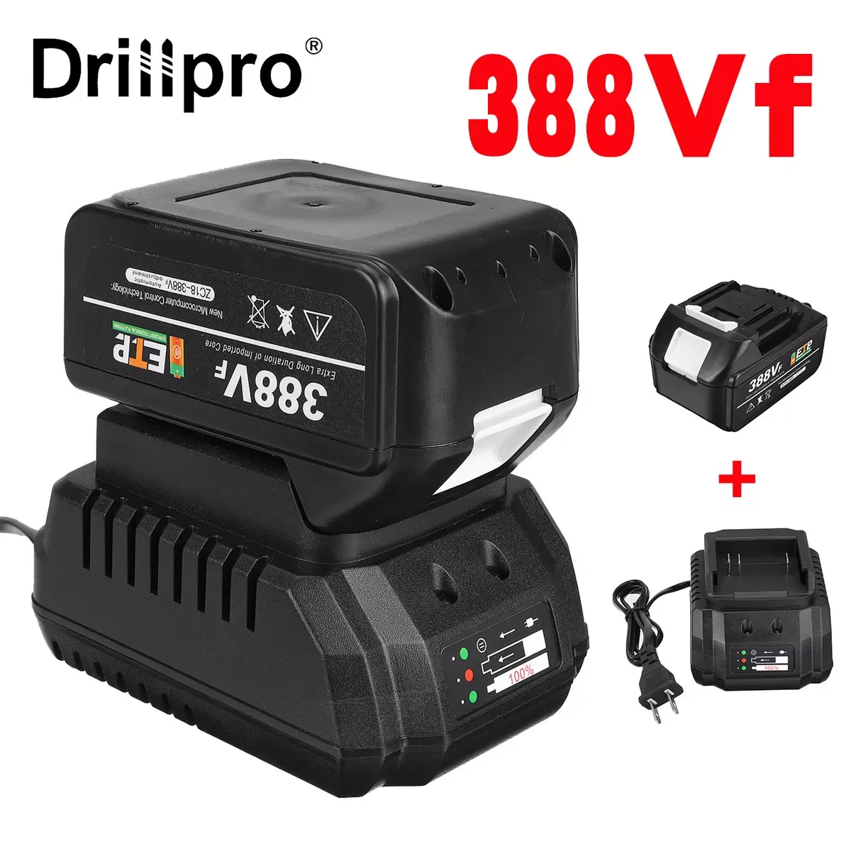 

NEW2023 1 Set 388VF Rechargeable Battery for Makita Interface 15000mAh Lithium Battery for Electric Wrench Drill Saw Power Tools