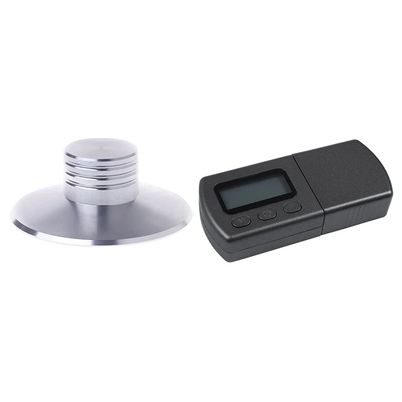 

1 Pcs Balanced Disc Stabilizer Weight Clamp Turntable Hifi & 1 Set Scale Meter Gauge Lcd Backlight Tracking Guage