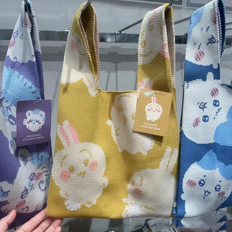 Kawaii Chiikawa Hachiware Usagi портативная сумка большой емкости вязаная большая холст