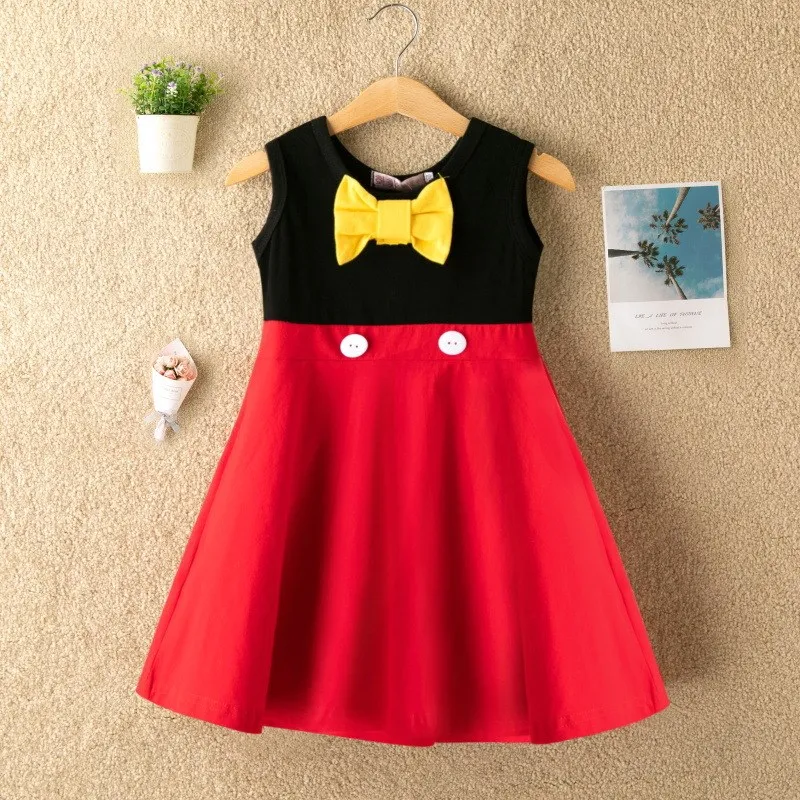 Baby Kids Dress for Girls Ariel Cotton Clothes Bell Clothing Children Minnie Mickey Birthday Carnival Party Costume Accessories |