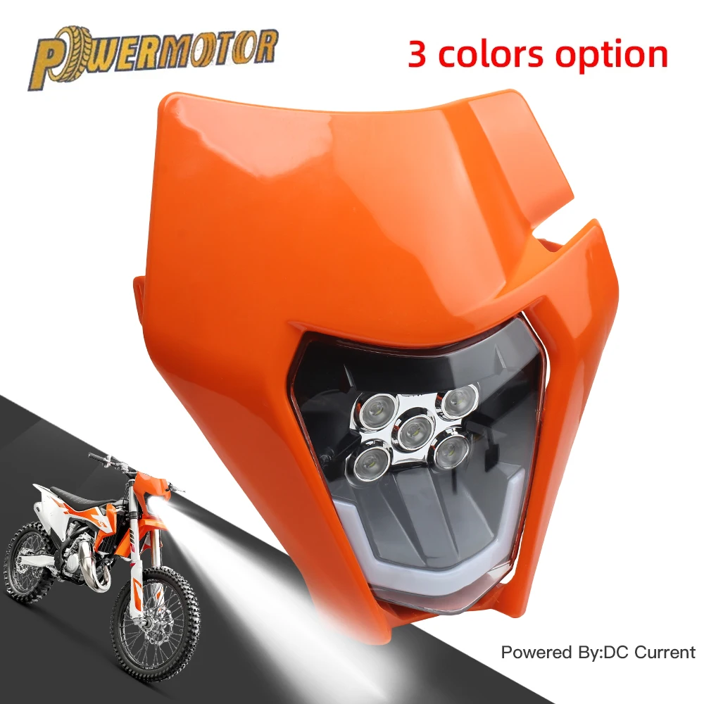 

Motorcycle LED Headlight for KTM EXC SX Plate Fairing Wick Dirt Bike Enduro Supermoto Motocross Headlamp Accessories Headlights