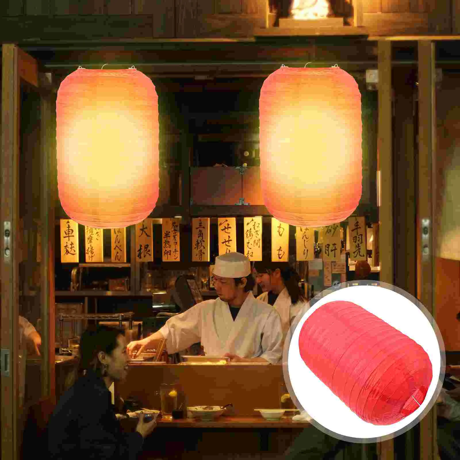 

2 Pcs Winter Melon Lantern Festival Lanterns Wedding Decor Hanging Lamp Shade Decorative Barbecue Restaurant Japanese Paper