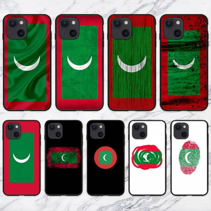 

Чехол для телефона с Мальдивским флагом для iPhone 11 12 Mini 13 14 Pro XS Max X 8 7 6s Plus 5 SE XR