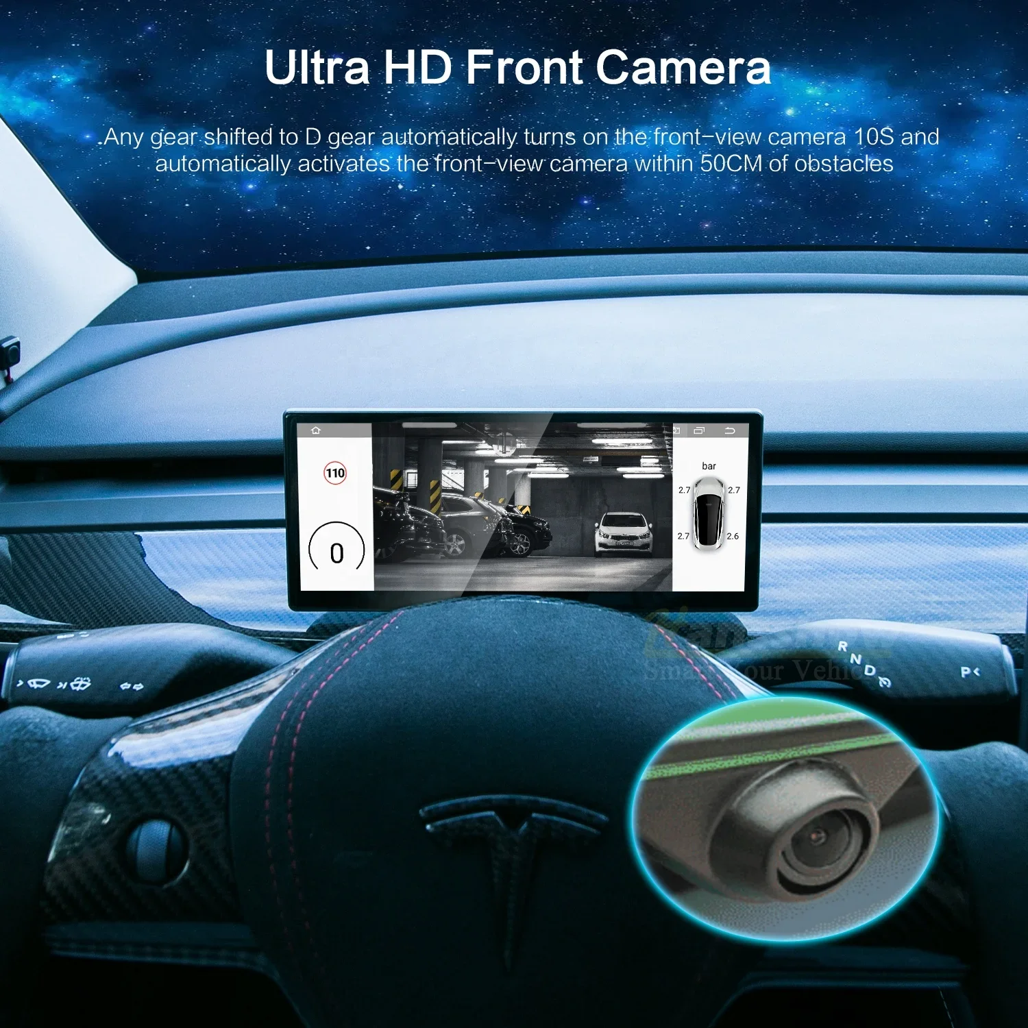 Hansshow Model 3/Y Беспроводной Apple Carplay Android Auto Wi Fi 4G Голосовой помощник Экран дисплея для