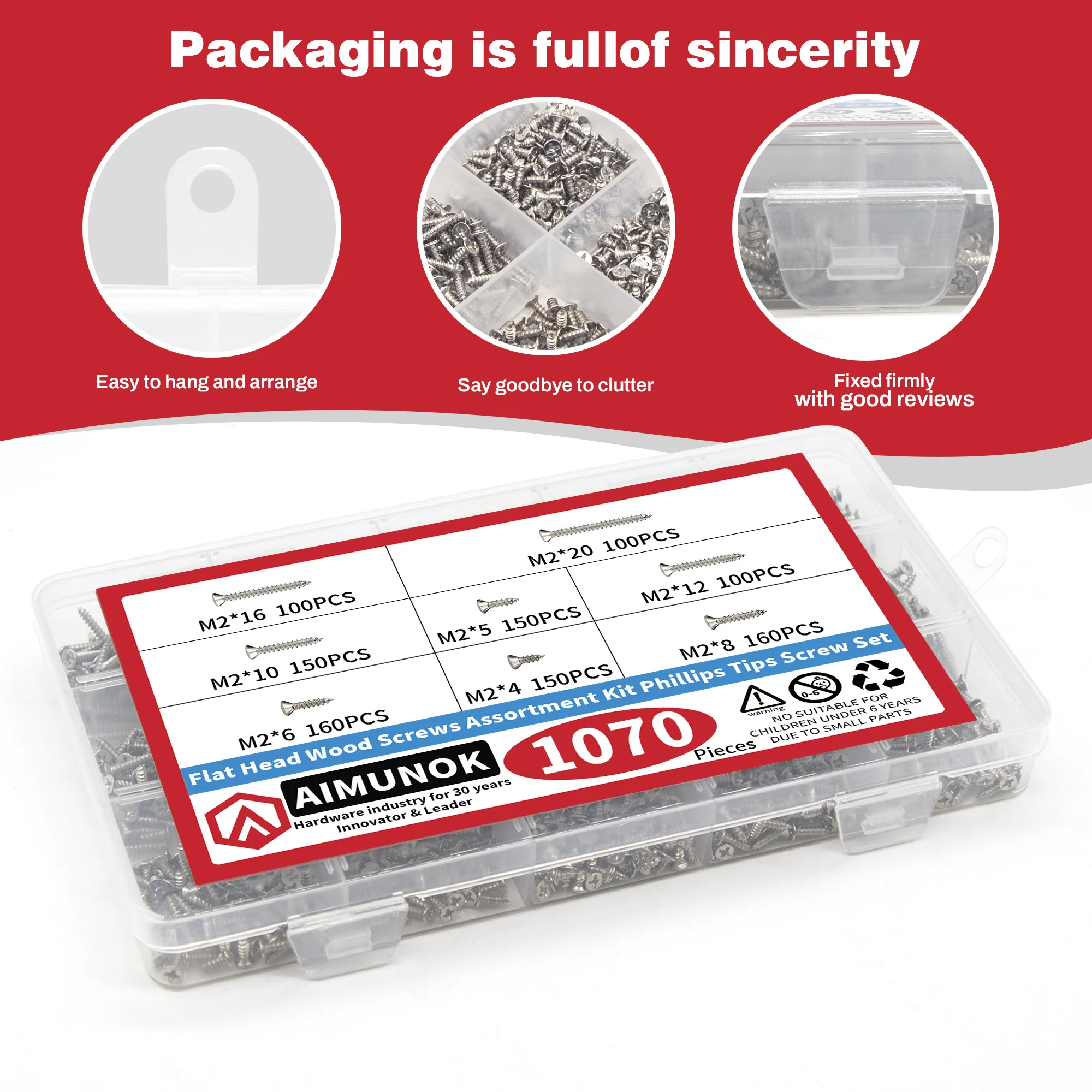 1070 шт. самонарезающие строительные винты M2