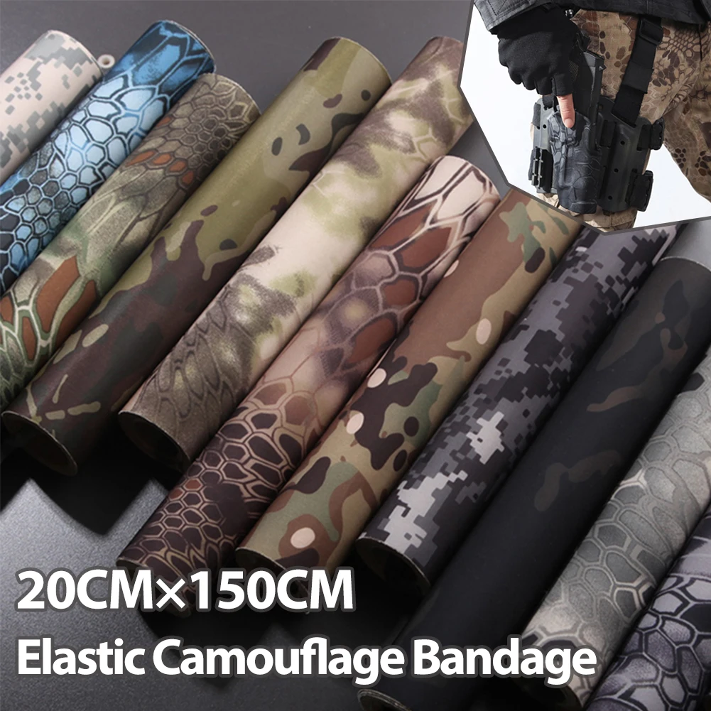 High Quality Hunting Camo Cloth Tape Tactical Sniper Rifle Wrap Multi-Use Camouflage for Airsoft Paintball 19 Color | - Фото №1