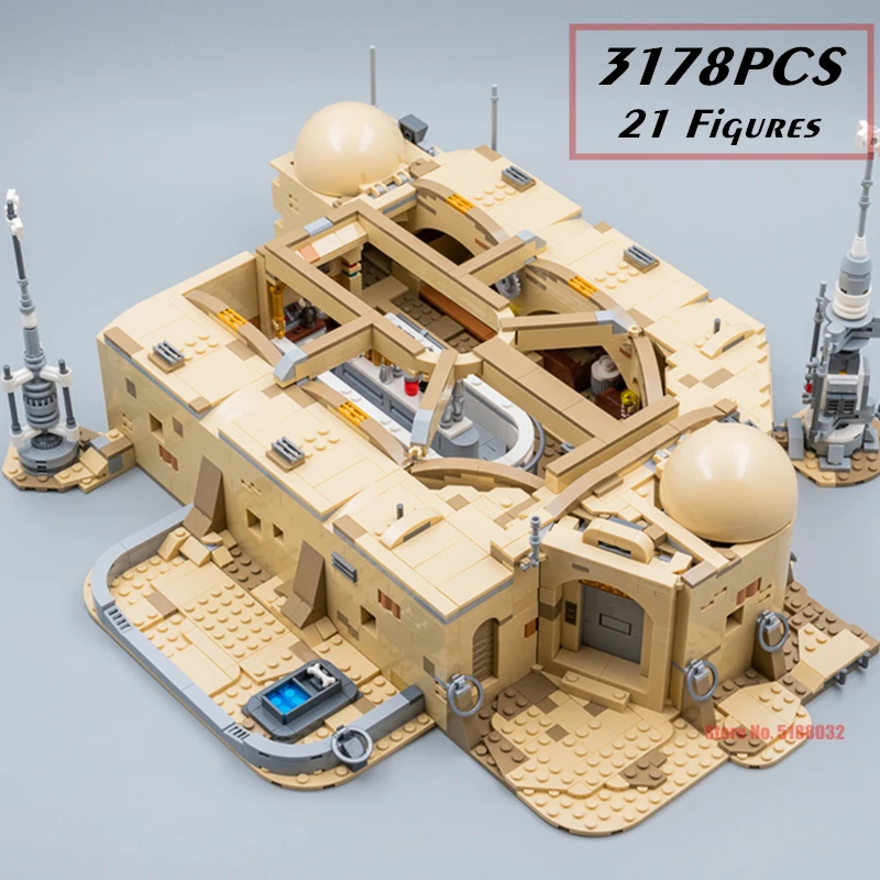 

3187PCS 21 Figures Star Space Wars Mos Eisley Bistro House Villa Rise Skywalker 75290 Building Blocks Bricks Toys Gift Kid