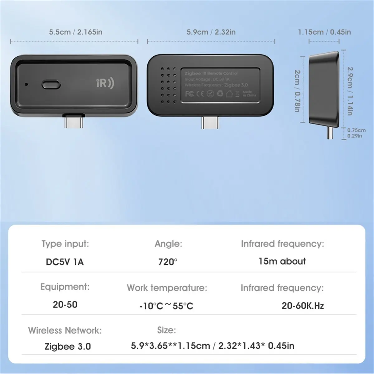 Фото Умный ИК-пульт дистанционного управления BOFF Mini Smart Zigbee с инфракрасным контроллером и шлюзом ZigBee LAN для кондиционеров и телевизоров №1