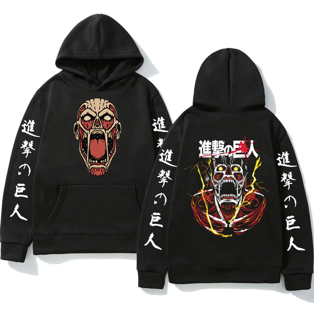 

Anime Attack on Titan Hoodie Men Women Japanese Manga Eren Yeager AOT Levi Ackerman Oversized Sweatshirt Pullover Streetwear