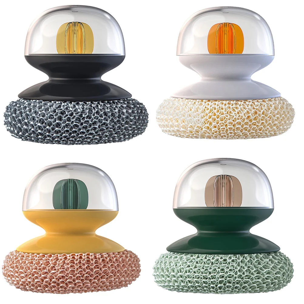 

Brush Cleaner Pot Dish Scrubber Wok Griddle Skillet Handle Kitchencookware Dishwashing Sponge Accessories Utensils Sponges