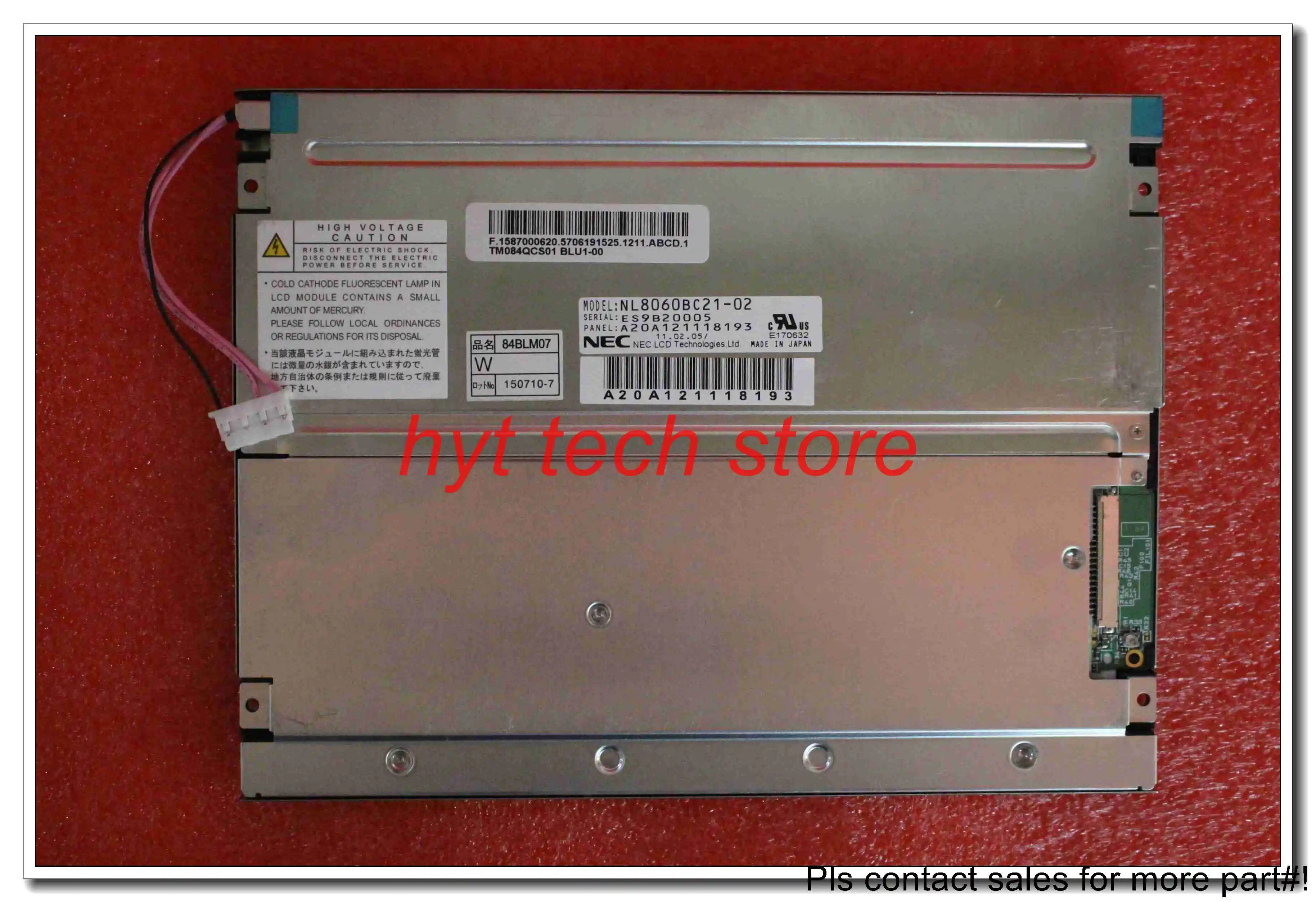 

8.4 inch LCD NL8060BC21-02 NL8060BC21-03 NL8060BC21-04 800*600 Original & A+Grade in stock tested work before shipment