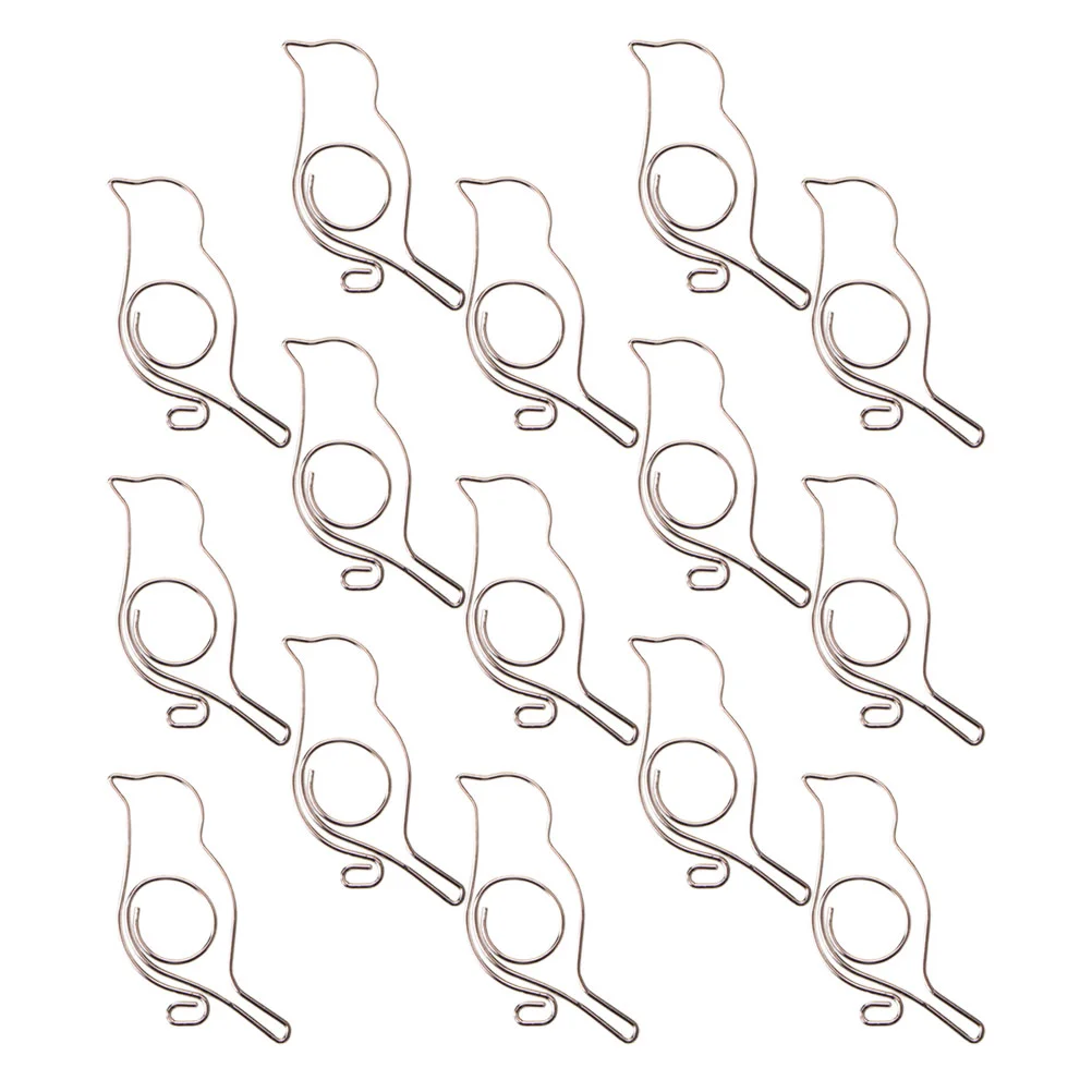 

20Pcs Novel Clips Bookmark Clips Creative Bird-shaped Metal Clips (Silver)