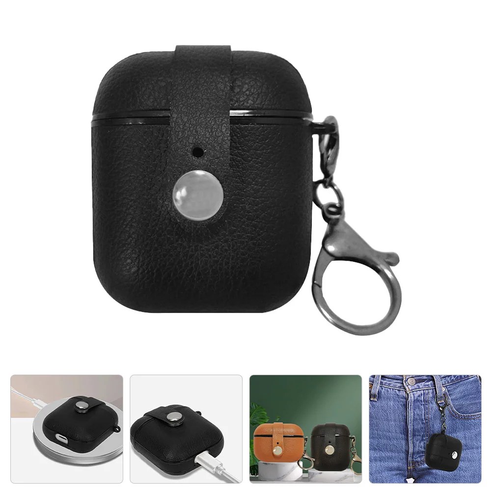 

Earphone Case Cover Earbuds Wireless Earbud Pu Headphone Portable Accessory Sleeve Holder Shell Protector Proof Charging Full