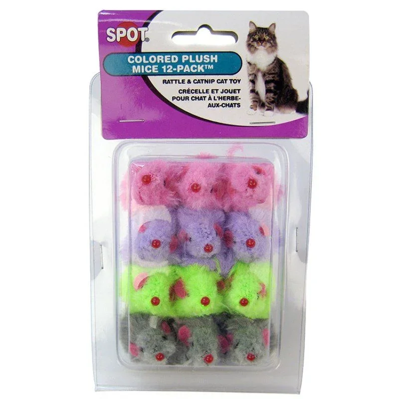 

Spot Colored Fur Mice Cat Toys