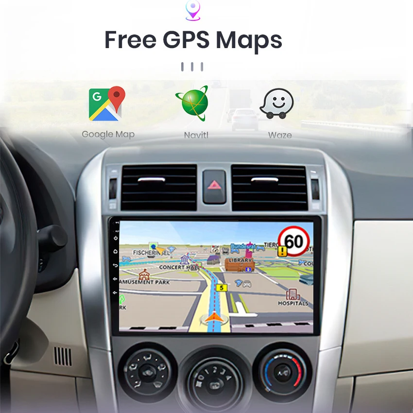 Автомагнитола 2 DIN 4 + 64 ГБ android 10 мультимедийный плеер Carplay автонавигация без DVD DSP