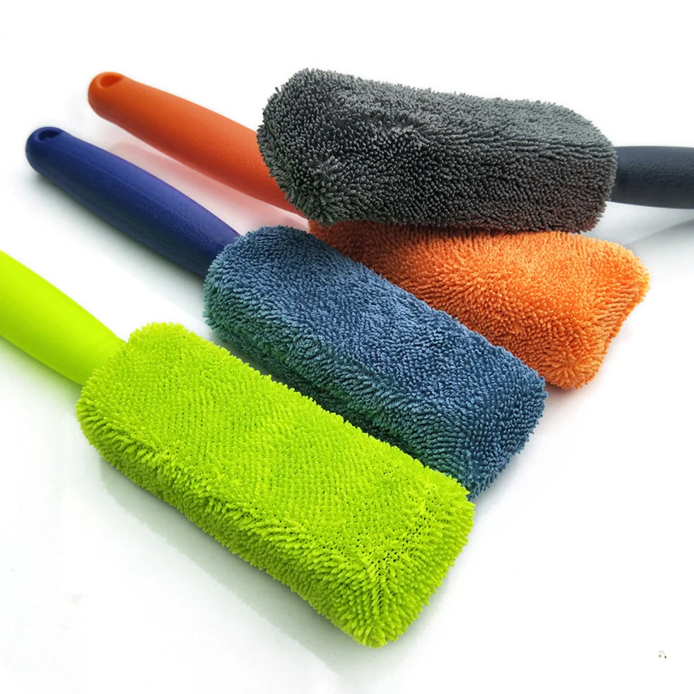 

Car Wash Detailing Car Cleaning Brush Microfiber Wheel Rim Brush Non-Slip Handle Easy To Auto Washing Cleaner Tools