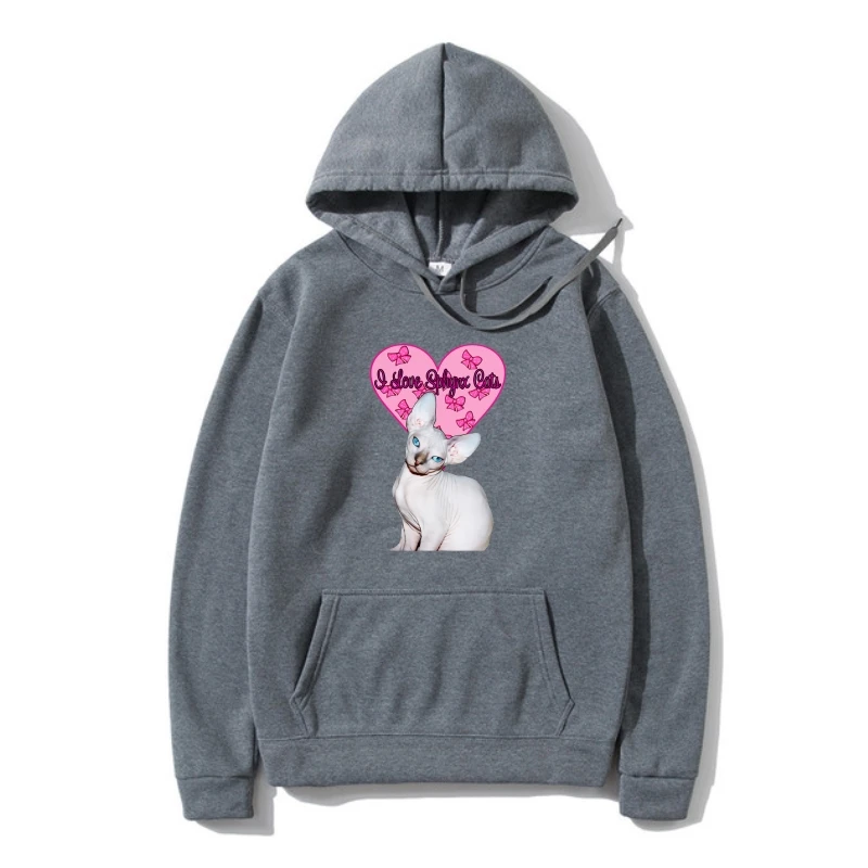 

Толстовка I Love Sphynx, верхняя одежда с котами-выбор осенних цветов.
