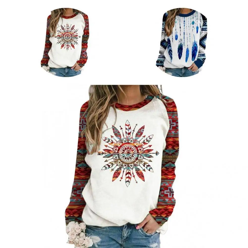 

Air Permeable Stylish Fashion Printing Women Pullover Top Quickly Dry Pullover Top Breathable for Dating