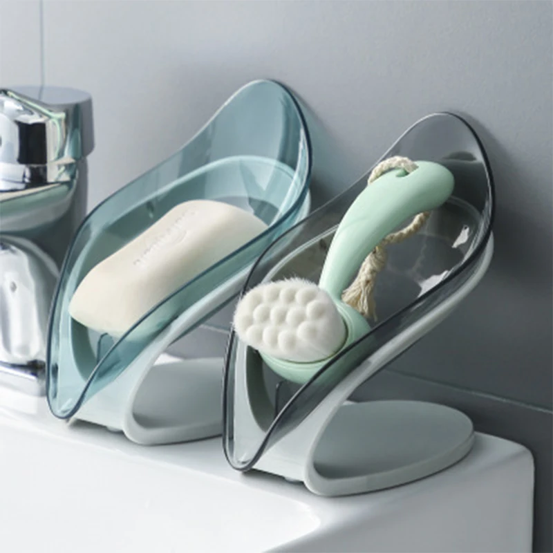 

Household leaf drain soap storage box free perforated drainage soap tray bathroom accessories
