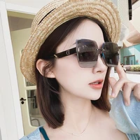 cohk fashion luxury brand rimless sunglasses for women vintage designer sun glasses square frameless female shades uv400 eyewear
