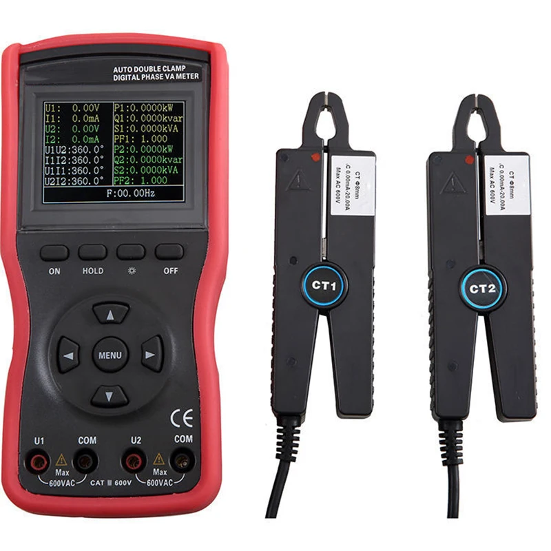 

Интеллектуальный двойной токовый зажим, вольтамметр, тестер, измеритель, цифровой измеритель последовательности фаз с 1500 наборами данных