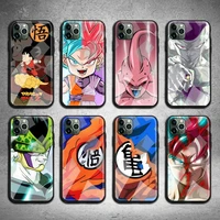 dragon ball super z son goku phone case tempered glass for iphone 13 12 11 pro mini xr xs max 8 x 7 6s 6 plus se 2020 cover
