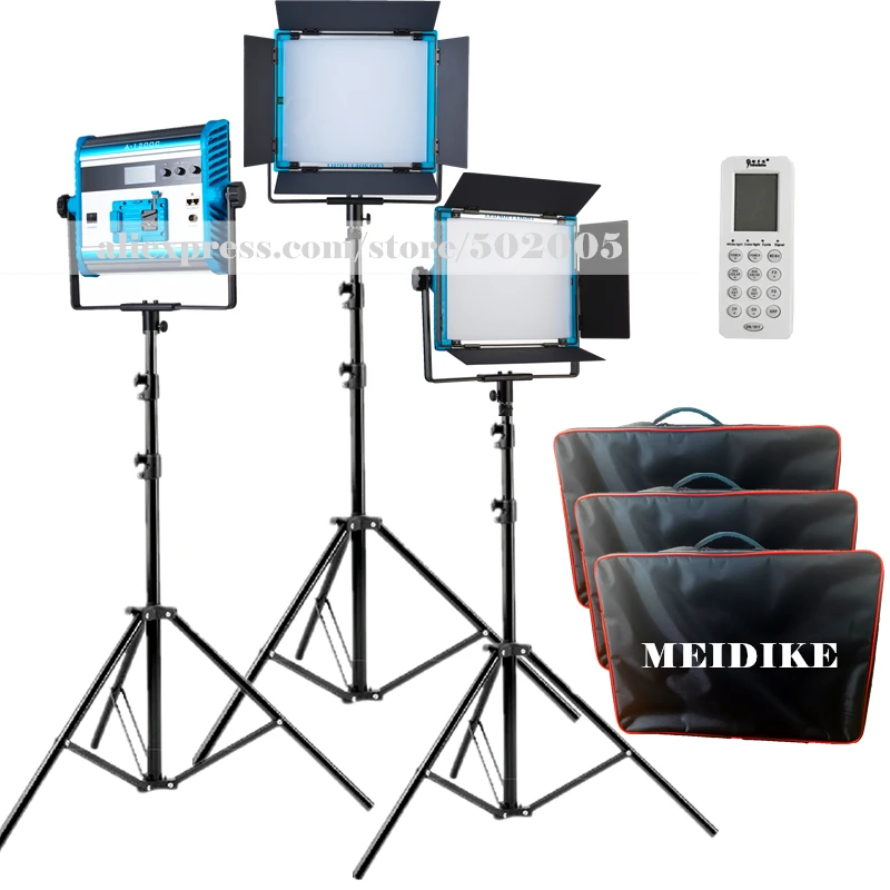 

Yidoblo 3 Sets A-1200c RGB LED Lamp Soft Light Multi Color For Led Panel Light Broadcast Lamp APP Control Handbag + Tripod