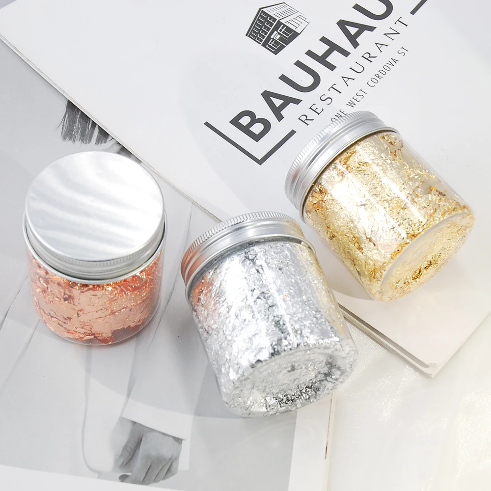 Хлопья из золотой фольги Hisenlee для смолы металлические хлопья листья