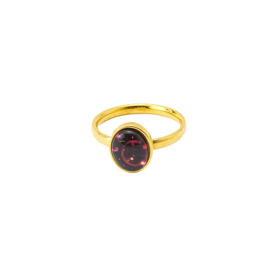 

Retro Style Universe Planet Rings With Glass Couple Items For Lovers Fashion Stainless Steel Mens Jewellery Accessoires Femme