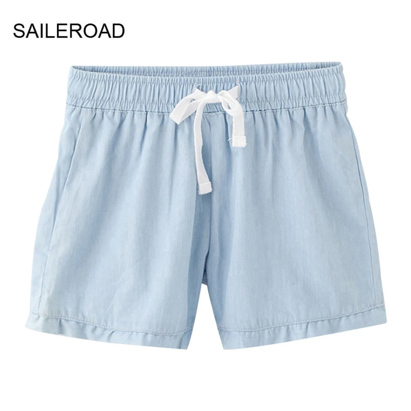 

SAILEROAD Little Girls Casual Short Pants Children New 2022 Summer Kids Sports Blue Pants Boys Trousers