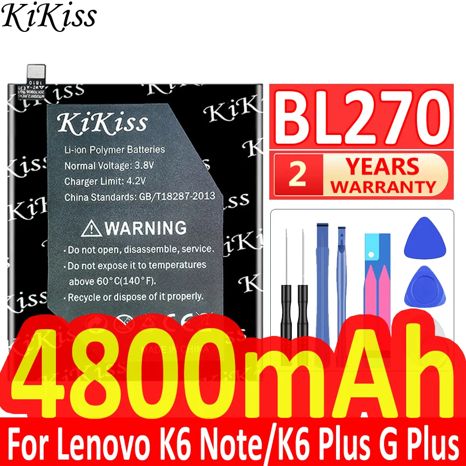 Аккумулятор KiKiss для Lenovo BL270 K6 Note K6Note K53a48 Vibe Plus K6Plus G GPlus G5 G5Plus |