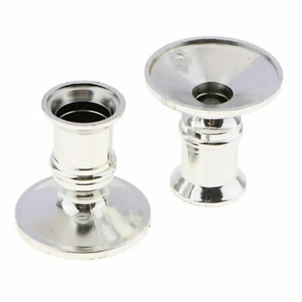 

2pcs Candle Holder Candle Base Plastic Candelabrum Silver Gold Standard Universal Home Decoration For Electronic Candles