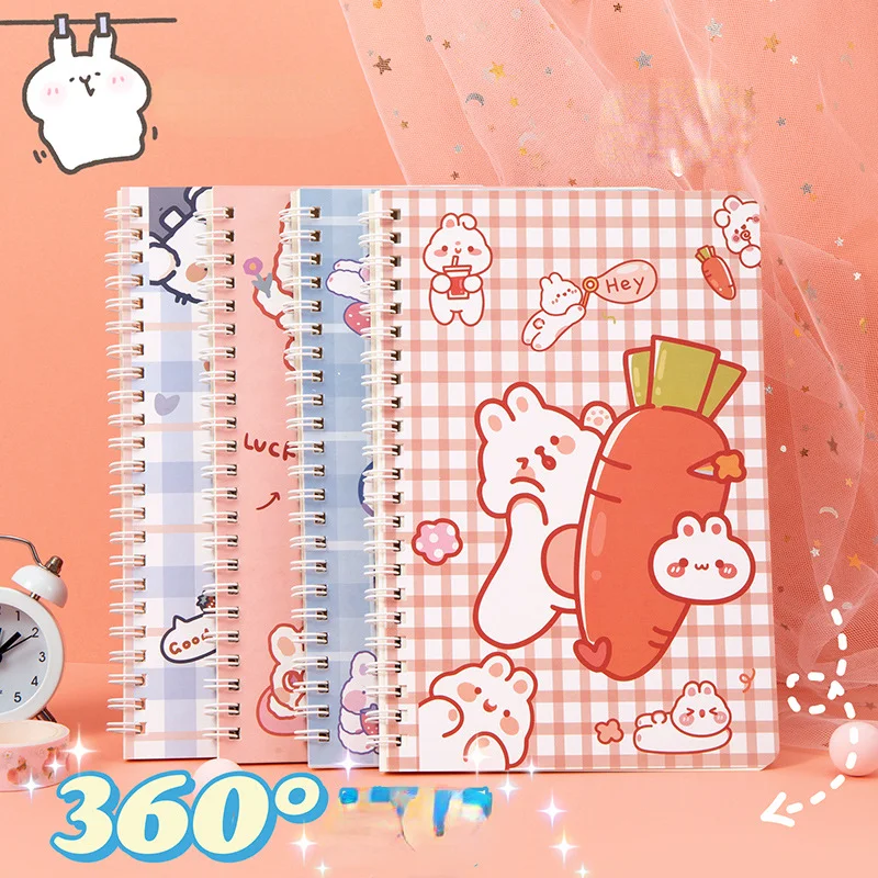 1pcs A5 Cartoon Rabbit Coil Notebook Cute Girl Journal Notebook Kawaii Diary Sketchbook Office Accessories