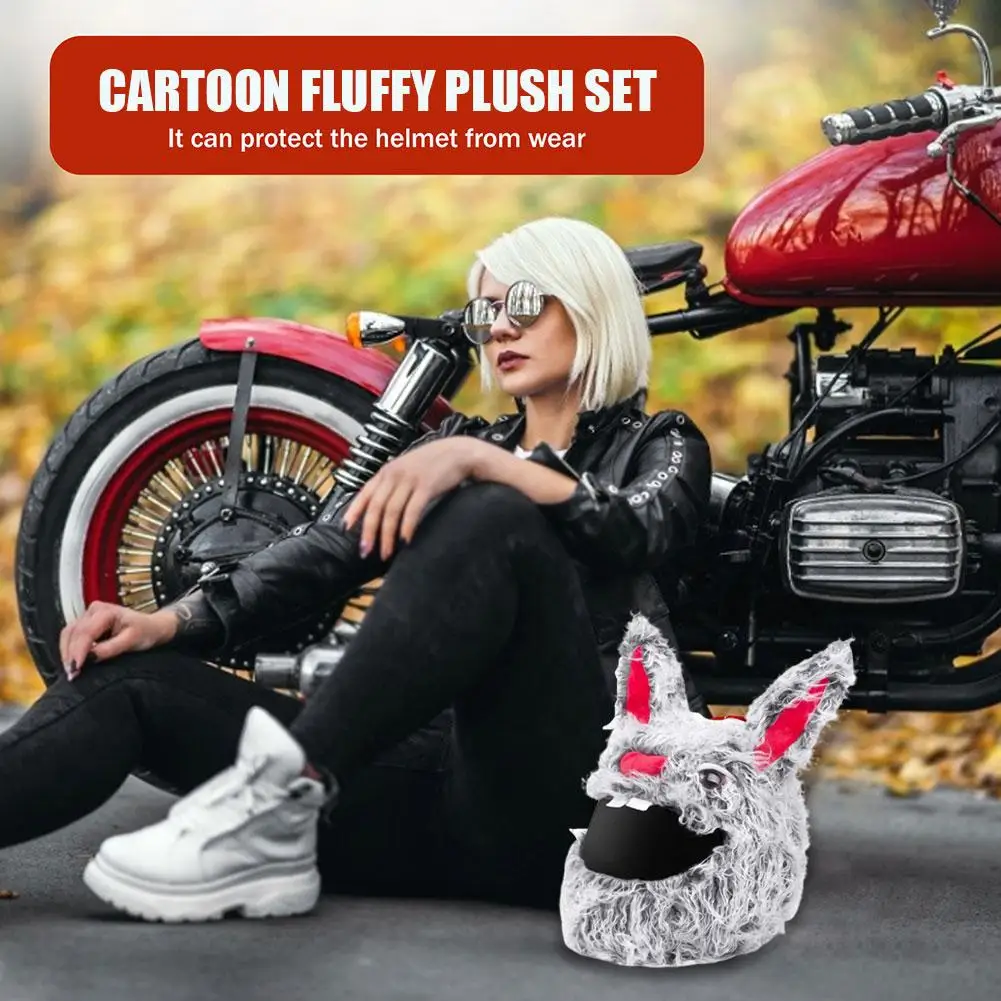 

Funny Cartoon Motorcycle Helmet Covers Plush Helmet Protective Cover Helmet Full Face Covers For Personalized Helmets Party E7B5