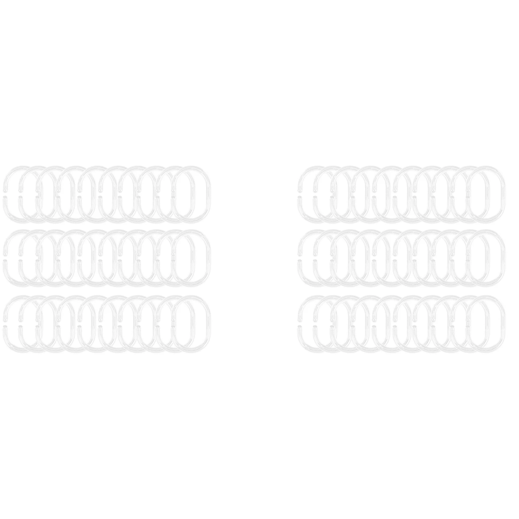 

60 Pack Shower Curtain Rings Curtain C Rings Hook Hanger Bath Drape Loop Clip Glide (Clear)