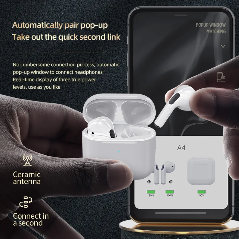 

Pro3 4 Tws Earphones Wireless Headphones Bluetooth 5.0 Stereo Headset Earbuds with Microphone for Iphone Huawei Xiaomi Phone