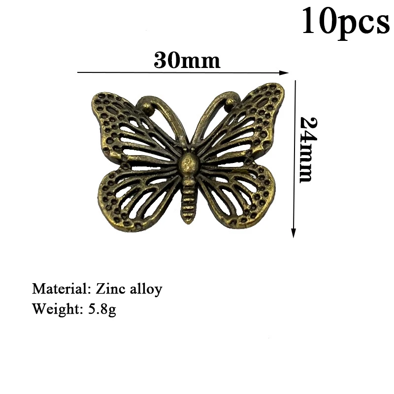 

Винтажные ручки-бабочки из цинкового сплава 10 шт.