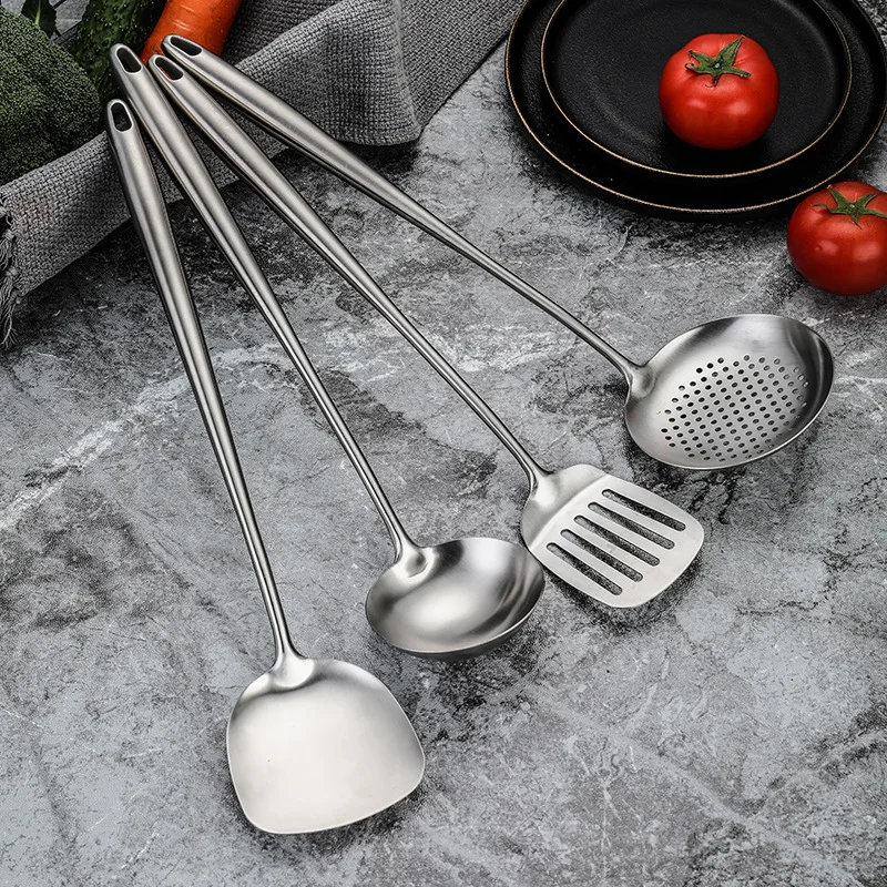 

Premium 304 Stainless Steel Spatula Set - Essential Cooking Utensils for Every Kitchen - Includes Frying Pan Shovel - Durable a