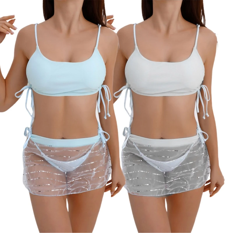 

Сексуальный женский пляжный купальник 3 шт./лот, купальный костюм, купальный костюм, летний купальник, комплект бикини, бюстгальтер, боковые ...