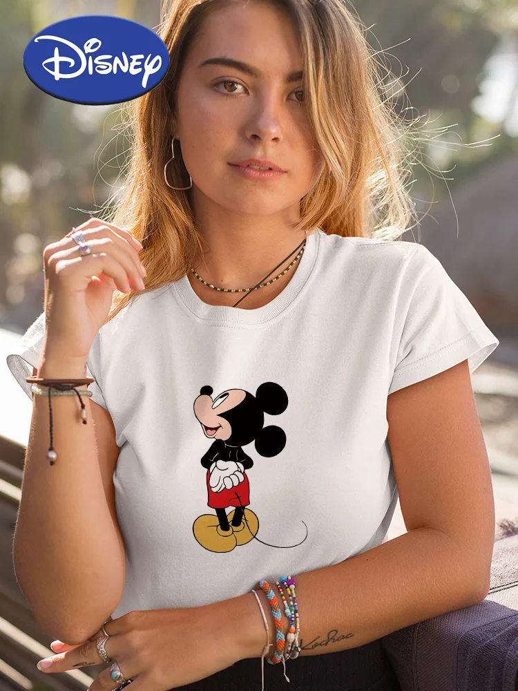 

Disney Mickey Mouse T-Shirt Femme Best Friends Forever Tshirt Back View Fashion European Plaza Spain Women's Clothing Drop Ship