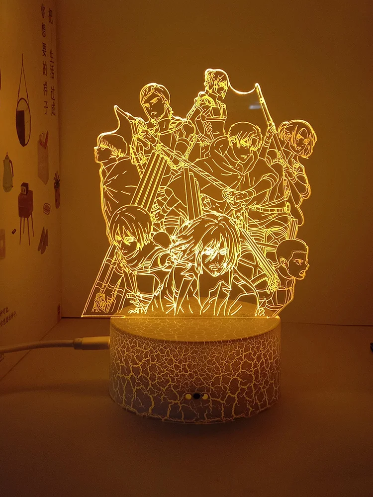 Attack on titan Shingeki no kyojin 3d led lamp for bedroom manga night lights anime action figures Decoration lampara de noche
